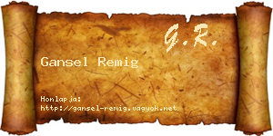 Gansel Remig névjegykártya